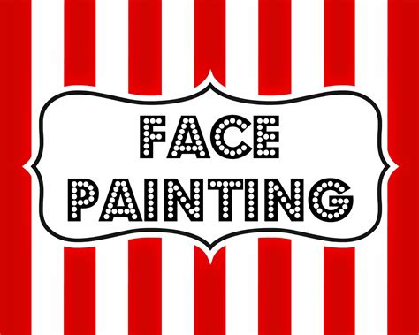 Face Painting Sign Printable